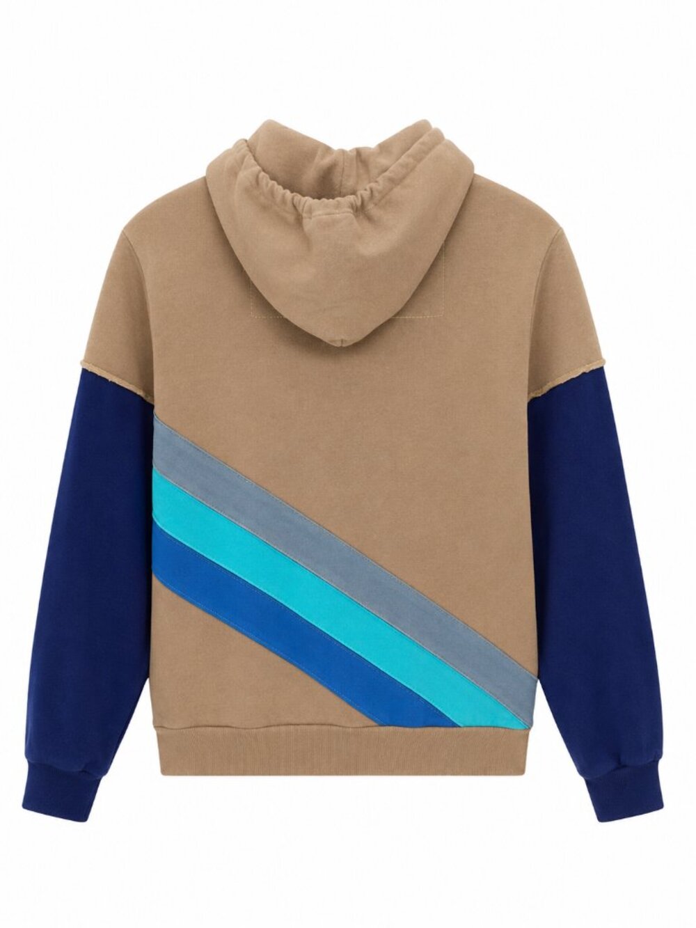 Aviator Nation Zip-Up Hoodie | Small | Brown & Navy | Retro Stripe | Made in USA - Picture 2 of 3